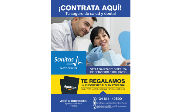 Contrata Sanitas y llevate cheque regalo amazon 50€